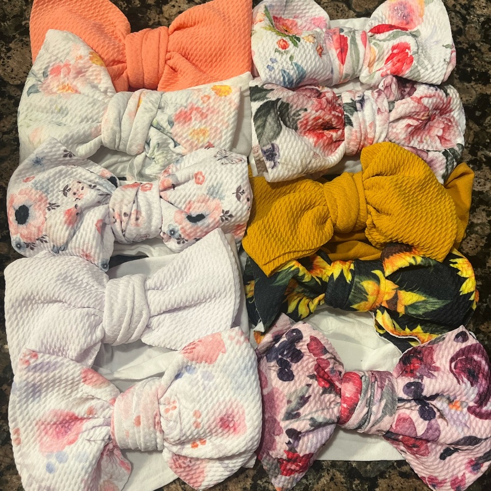 Set of 10 baby/toddler head wrap bows